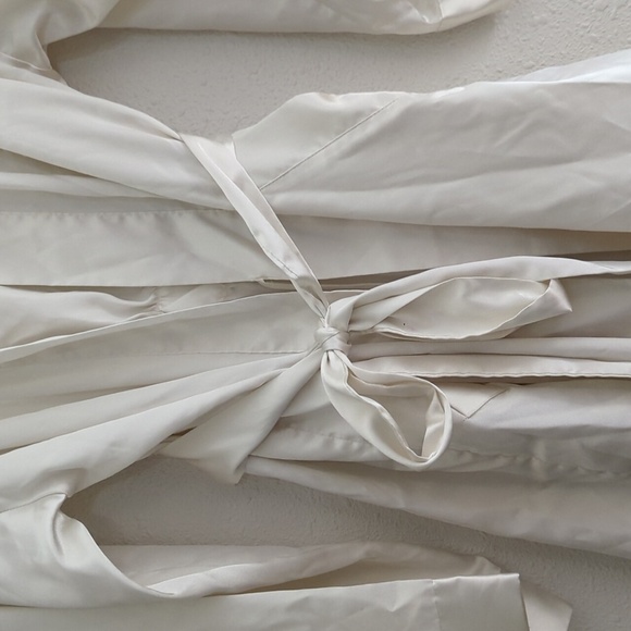 Victoria's Secret Off White Ivory Vintage Robe One Size Pockets Waist Tie Y2K - Picture 3 of 10